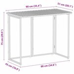 VidaXL Table de jardin pliante gris 90 x 51 x 75 cm polyrotin