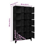 vidaXL Armoire à casiers Noir 90x40x180 cm Acier