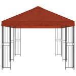vidaXL Gazebo avec murs latéraux 6 x 3 m Terre cuite