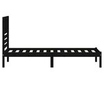 vidaXL Cadre de lit sans matelas noir 75x190 cm bois de pin massif
