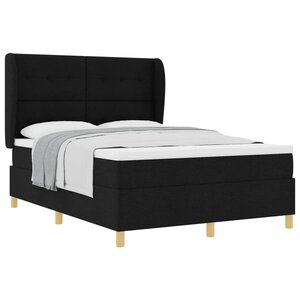 vidaXL Lit à ressorts avec matelas gris foncé 90x190 cm Noir tissu