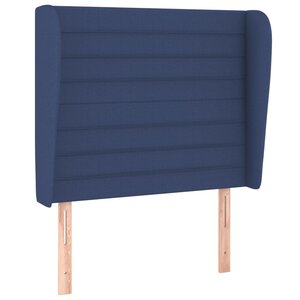 vidaXL Tête de lit avec oreilles Bleu 103x23x118/128 cm Tissu