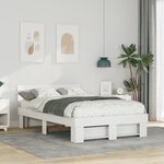 vidaXL Cadre de lit Blanc 135 x 190 cm Bois massif en pin
