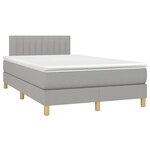 vidaXL Sommier à lattes de lit matelas LED Gris clair 120x200 cm Tissu