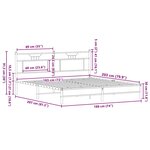 vidaXL Cadre de lit sans matelas chêne fumé 183x203 cm bois ingénierie