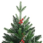 vidaXL Sapin de Noël artificiel à charnières avec baies rouges 180 cm