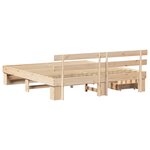 vidaXL Cadre de lit avec tiroir Marron 200 x 200 cm Bois massif en pin