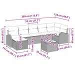 vidaXL Ensemble de canapé de jardin 8 Pièces Gris clair Poly rotin