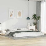 vidaXL Cadre de lit Blanc 200 x 200 cm Bois massif en pin