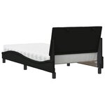 vidaXL Lit avec matelas noir 100x200 cm tissu