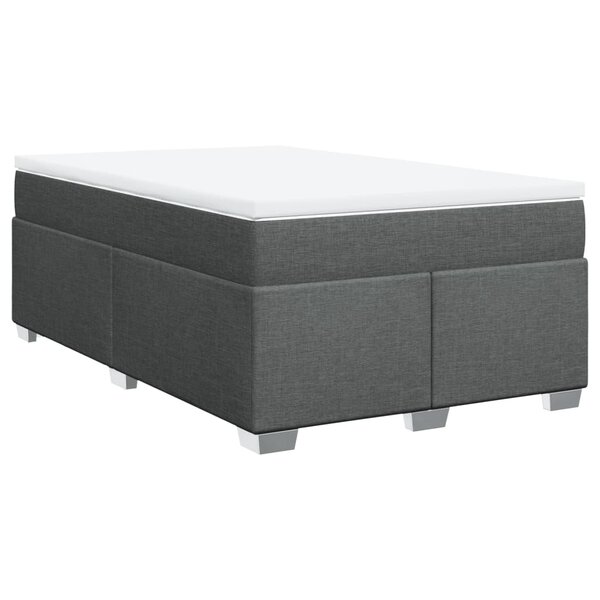 vidaXL Sommier à lattes de lit avec matelas Gris foncé 120x200cm Tissu
