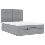 VidaXL Cadre de lit ottoman et matelas gris clair 140x190 cm tissu