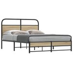 vidaXL Cadre de lit sans matelas 140x190 cm chêne fumé bois ingénierie