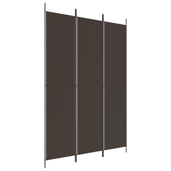 vidaXL Cloison de séparation 3 panneaux Marron 150x220 cm Tissu
