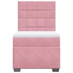 vidaXL Sommier à lattes de lit avec matelas Rose 100x200 cm Velours