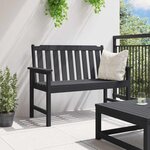 vidaXL Banc de jardin avec coussin Noir 120 x 59 x 88cm Plastique