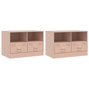 vidaXL Meubles TV 2 Pièces rose 67x39x44 cm acier