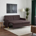 vidaXL Canapé-lit escamotable Marron foncé Tissu