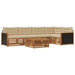 vidaXL Ensemble de canapés d'extérieur 6 pc Naturel et Beige Polyester