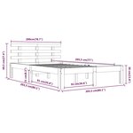 vidaXL Cadre de lit sans matelas bois massif gris 200x200 cm
