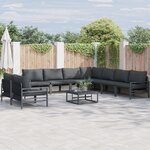 vidaXL Ensemble de canapé de jardin 9 Pièces Anthracite Acier