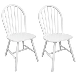 vidaXL Chaises à manger lot de 2 blanc bois d'hévéa solide