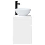 vidaXL Meuble de lavabo mural Blanc brillant 39 x 41 x 64 5 cm
