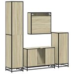 vidaXL Ensemble de meubles de salle de bain 4 Pièces chêne sonoma