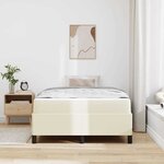 vidaXL Cadre de lit avec matelas Crème 120 x 200 cm Faux cuir