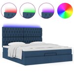 VidaXL Cadre de lit ottoman avec matelas bleu 180x200 cm tissu