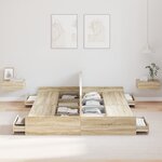 vidaXL Cadre de lit avec rangement Chêne sonoma 150 x 200 cm