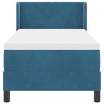 vidaXL Lit à ressorts avec tête de lit Bleu foncé 200 x 80 cm Velours