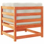 vidaXL Salon de jardin 3 Pièces avec coussins cire marron bois pin massif