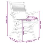 vidaXL Chaises de jardin pliantes lot de 4 55x62x90cm bois massif teck