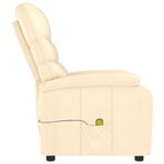 vidaXL Fauteuil de massage Crème Similicuir