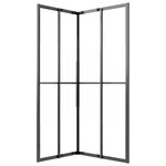 vidaXL Cabine de douche ESG semi-dépoli 80x70x180 cm Noir
