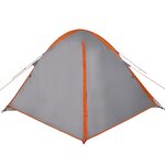 vidaXL Tente de camping à dôme 4 personnes gris et orange imperméable
