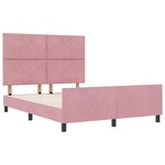 vidaXL Cadre de lit avec tête de lit Rose 140 x 190 cm Velours