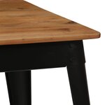 vidaXL Table à manger Bois d'acacia massif et acier 120x60x76 cm