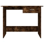 Bureau table poste de travail meuble d'ordinateur informatique étude chêne fumé 100 x 50 x 76 cm bois d'ingénierie brun 02_0023564