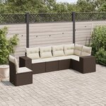 vidaXL Salon de jardin avec coussins 6 Pièces marron résine tressée