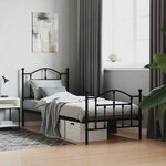 vidaXL Cadre de lit métal sans matelas avec pied de lit noir 90x200 cm