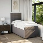 vidaXL Sommier à lattes de lit avec matelas Taupe 90x190 cm Tissu