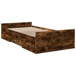 vidaXL Cadre de lit avec tiroirs sans matelas chêne fumé 90x200 cm
