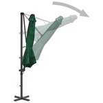 vidaXL Parasol de jardin en porte-à-faux et poteau en aluminium vert