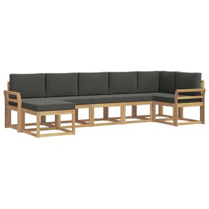 vidaXL Ensemble de canapés d'extérieur 7 Pièces Blanc et anthracite