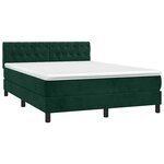 vidaXL Sommier à lattes de lit avec matelas LED Vert foncé 140x200 cm