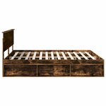 vidaXL Cadre de lit Chêne fumé 180 x 200 cm Bois d'ingénierie