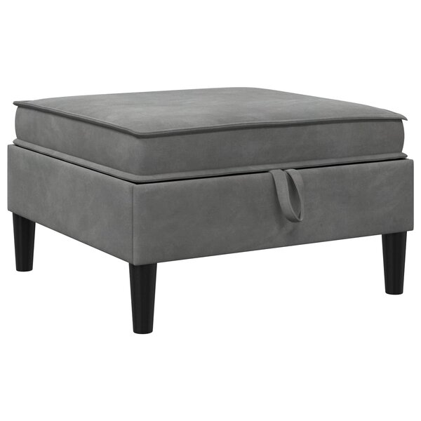 vidaXL Pouf avec Rangement Gris foncé Velours
