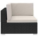 vidaXL Salon de jardin 4 Pièces avec coussins résine tressée noir